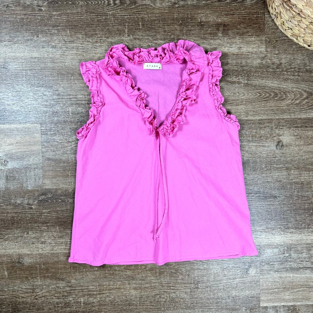 Stark X Women's Duke Top Pink Ruffle Top